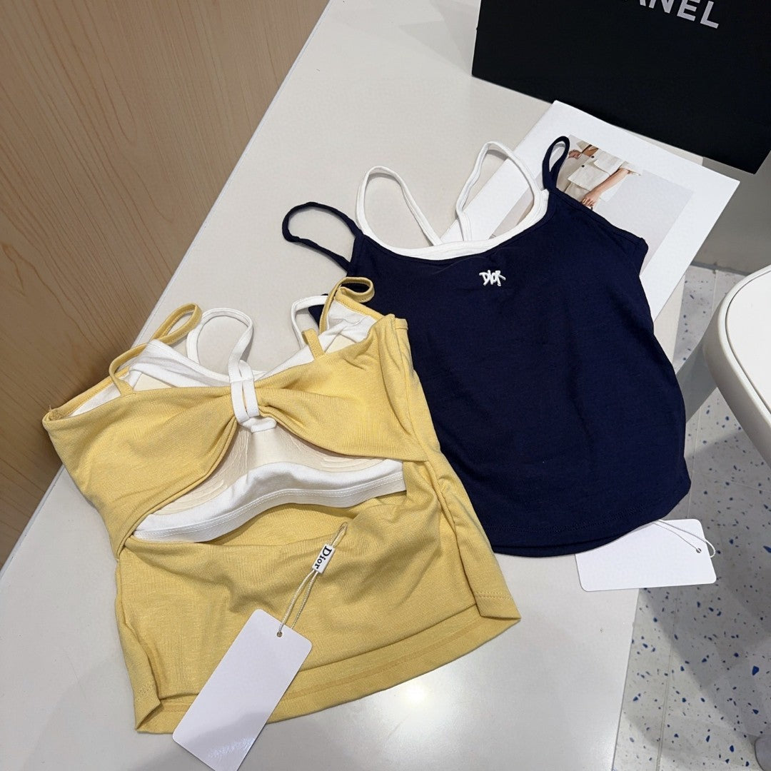 CAMISOLE 625968 IN NAVY BLUE COTTON RIBBED