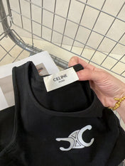 TANK TOP 627696 IN BLACK COTTON RIBBED