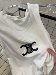 TANK TOP 627697 IN WHITE COTTON RIBBED