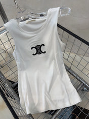 TANK TOP 627697 IN WHITE COTTON RIBBED