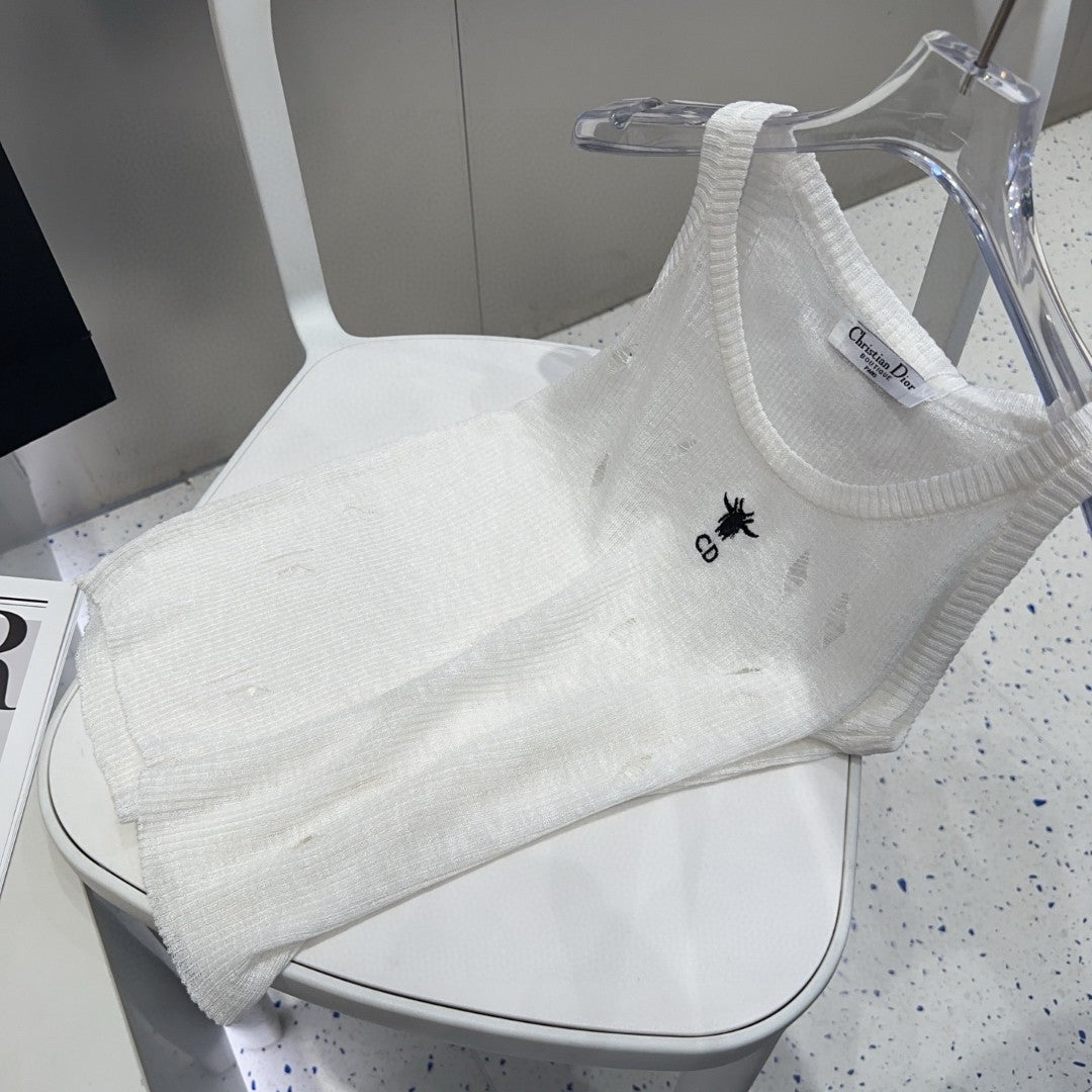 CAMISOLE 629204 IN WHITE COTTON RIBBED KNIT