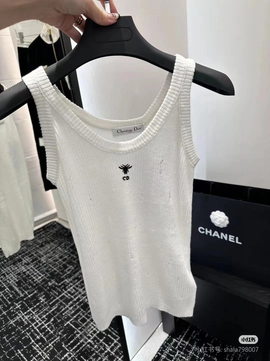 CAMISOLE 629204 IN WHITE COTTON RIBBED KNIT