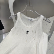 CAMISOLE 629204 IN WHITE COTTON RIBBED KNIT