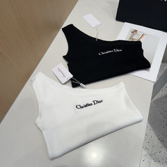 ONE SHOULDER TOP 633201 IN BLACK COTTON