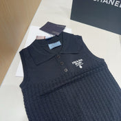 POLO TANK TOP 638006 IN BLACK COTTON RIBBED KNIT