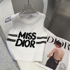 TANK TOP 638008 IN WHITE COTTON RIBBED KNIT EMBOSSED LOGO