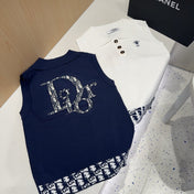 POLO TANK TOP 639172 IN NAVY BLUE COTTON RIBBED KNIT