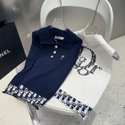 POLO TANK TOP 639172 IN NAVY BLUE COTTON RIBBED KNIT