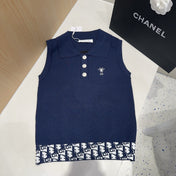 POLO TANK TOP 639172 IN NAVY BLUE COTTON RIBBED KNIT