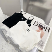 CAMI TOP 640621 IN WHITE COTTON RIBBED KNIT