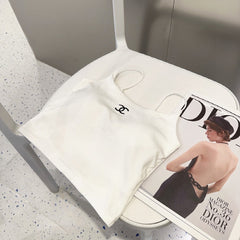 CAMI TOP 640621 IN WHITE COTTON RIBBED KNIT