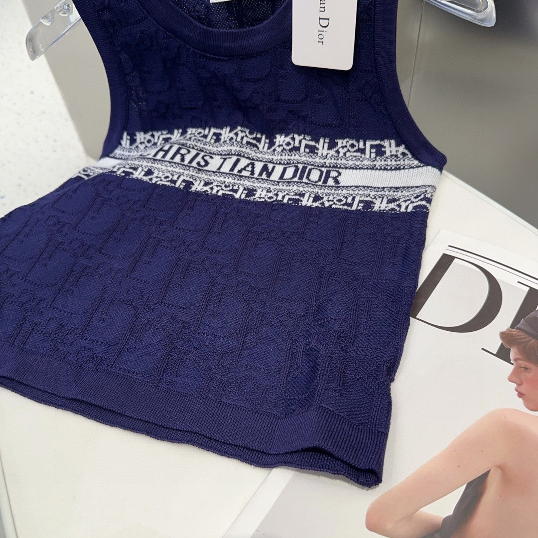 SLEEVELESS TOP 643221 IN BLACK COTTON WHITE LOGO