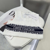 SLEEVELESS TOP 643222 IN WHITE COTTON BLACK LOGO