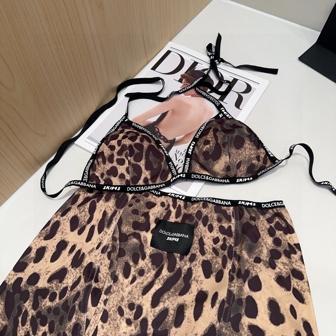 DOLCE & GABBANA BIKINI 25S TWO PIECE IN BROWN 742675