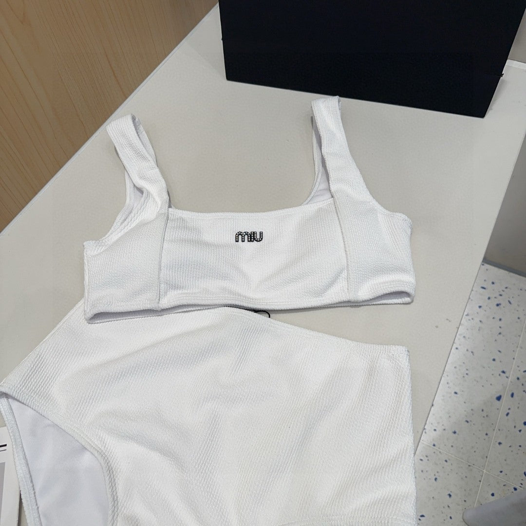 MIUMIU BIKINI 25S TWO PIECE IN WHITE 742670