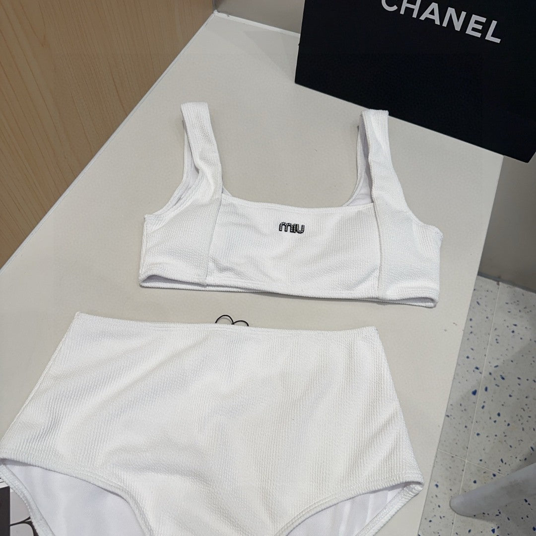 MIUMIU BIKINI 25S TWO PIECE IN WHITE 742670