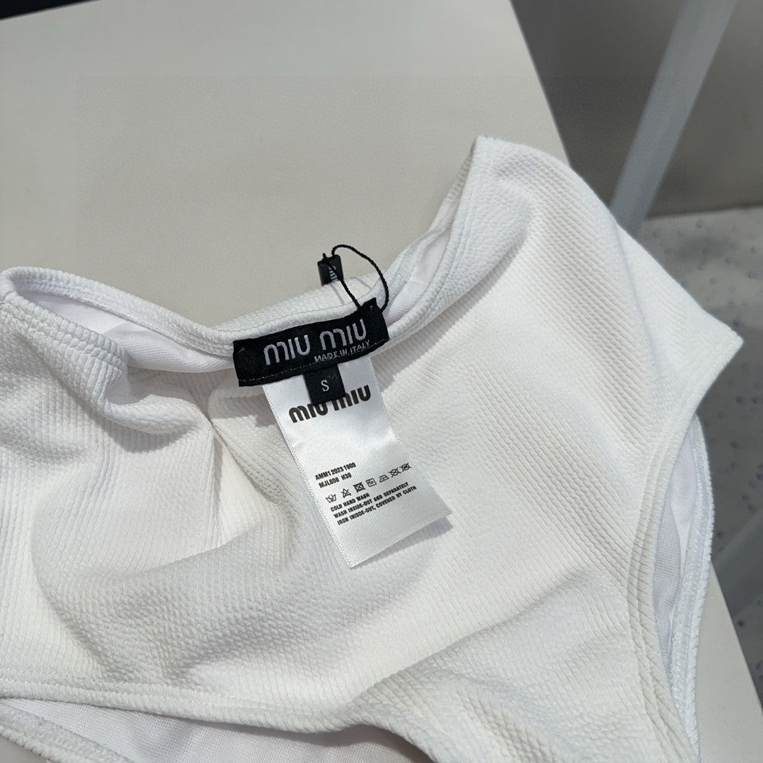 MIUMIU BIKINI 25S TWO PIECE IN WHITE 742670