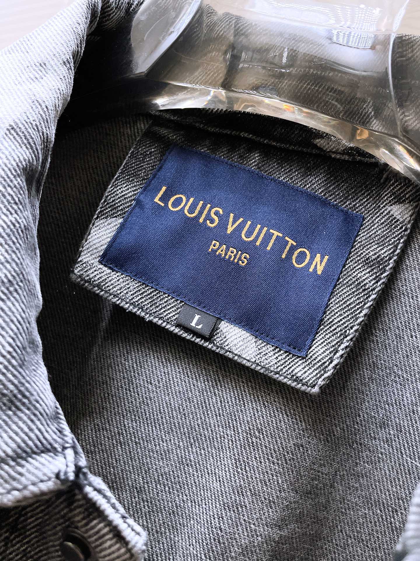 LV BASIC SHIRT JACKET IN GRAY MONOGRAM DENIM 239130