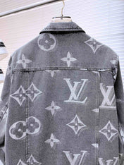 LV BASIC SHIRT JACKET IN GRAY MONOGRAM DENIM 239130