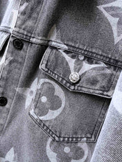 LV BASIC SHIRT JACKET IN GRAY MONOGRAM DENIM 239130