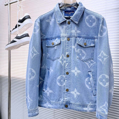 LV BASIC SHIRT JACKET IN LIGHT BLUE MONOGRAM DENIM 239129