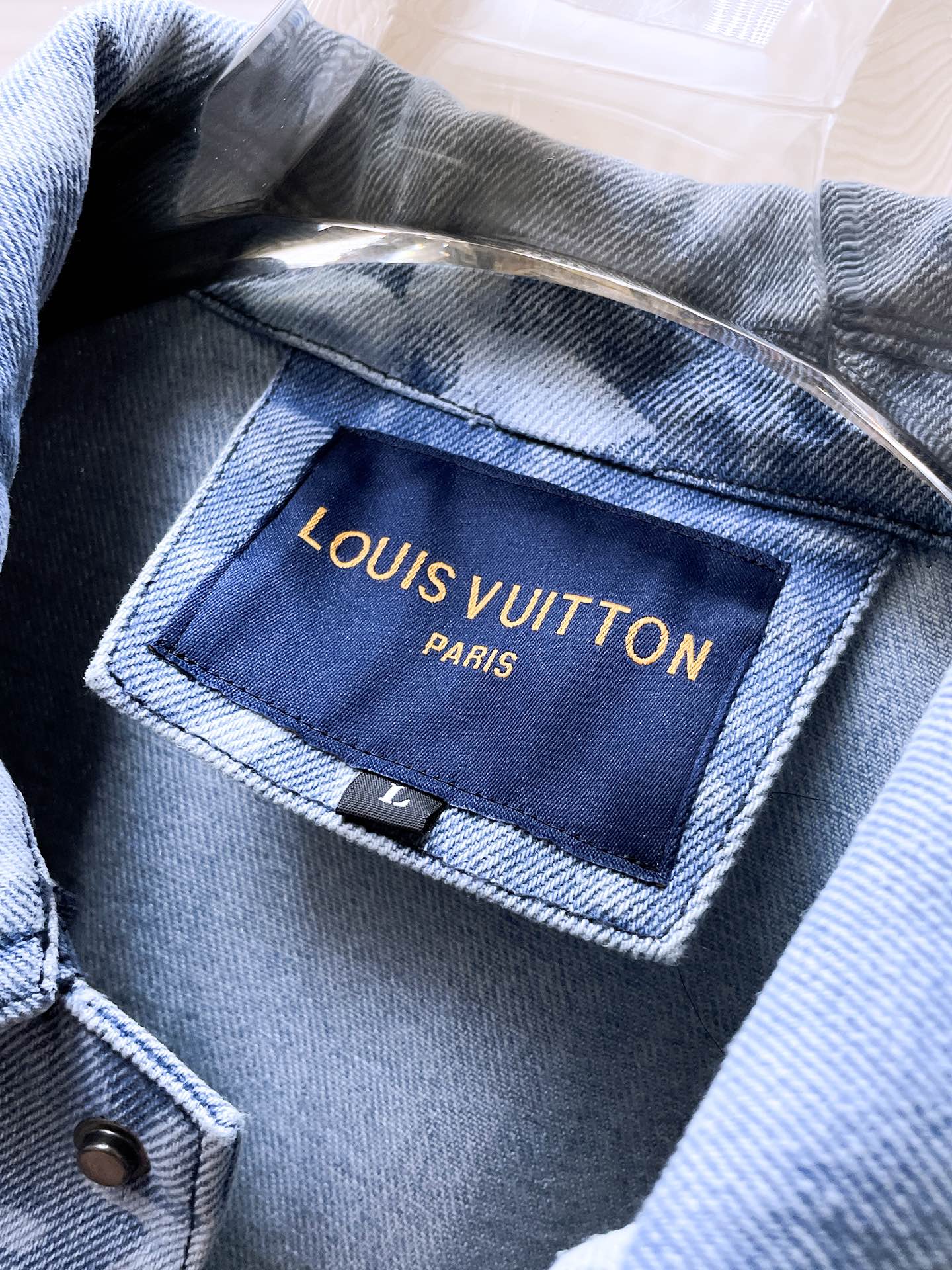 LV BASIC SHIRT JACKET IN LIGHT BLUE MONOGRAM DENIM 239129