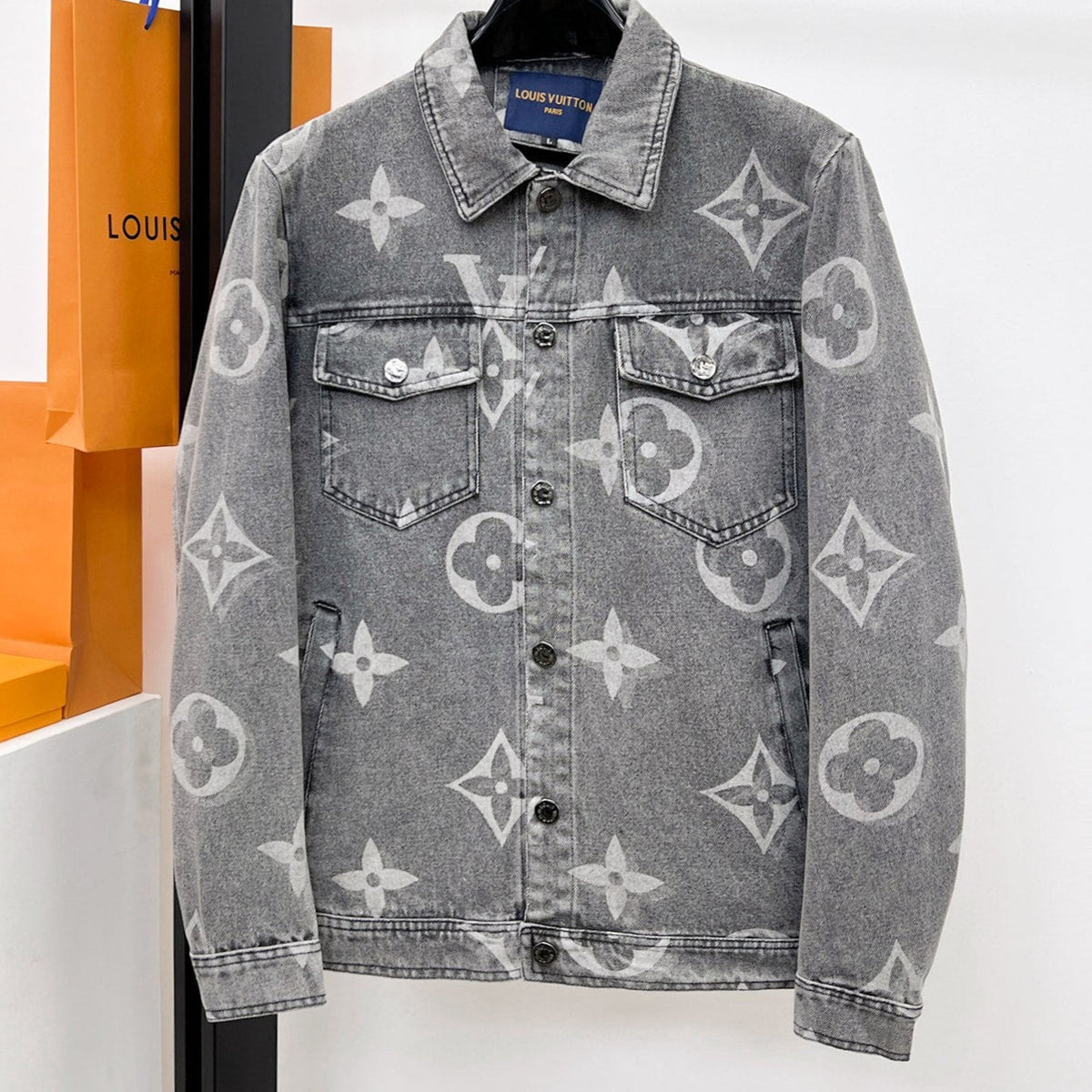 LV ASH GRAY MONOGRAM DENIM JACKET 239524