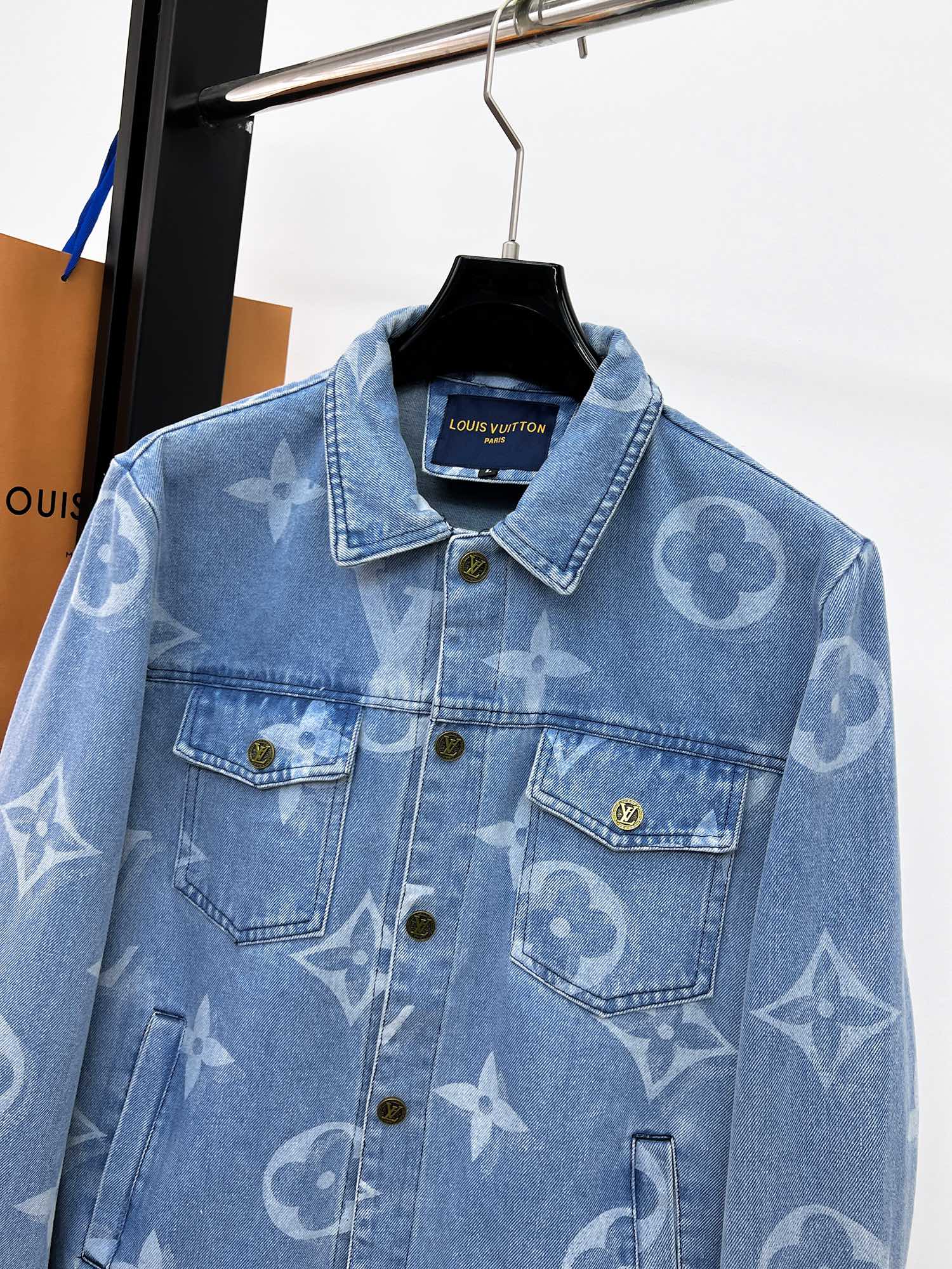 LV ICE BLUE MONOGRAM DENIM JACKET 239523