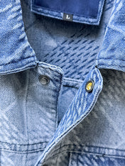 LV SHIRT JACKET IN BLUE DAMIER DENIM 239128