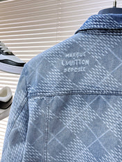 LV SHIRT JACKET IN BLUE DAMIER DENIM 239128