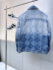 LV SHIRT JACKET IN BLUE DAMIER DENIM 239128