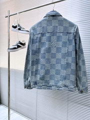 LV SHIRT JACKET IN COUNTRY BLUE DAMIER DENIM 239122