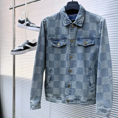 LV SHIRT JACKET IN COUNTRY BLUE DAMIER DENIM 239122