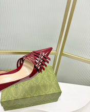 HIGH PUMP 6 CM IN CRIMSON RED CALFSKIN