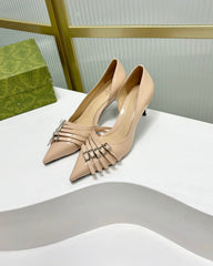 HIGH PUMP 6 CM IN TAN BEIGE CALFSKIN