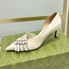 HIGH PUMP 6 CM IN WHITE CALFSKIN