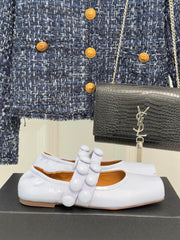 ALAIA MARY JANE PEARL IN PALE PURPLE GLOSSY LAMBSKIN