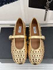 MARY JANE IN METALLIC GOLD CALFSKIN