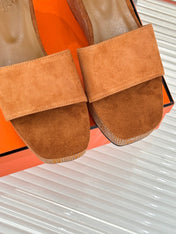ILLUSION 35 SANDAL IN VIVID ORANGE SUEDE WITH RHINESTONE DETAILS