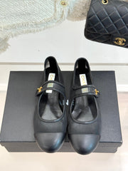FLAT SHOES IN BLACK MESH MIX LAMBSKIN
