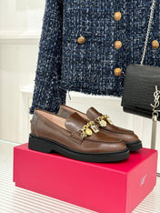 ROGER VIVIER 25S RANGERS CHAIN LOAFER IN BROWN CALFSKIN