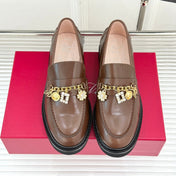 ROGER VIVIER 25S RANGERS CHAIN LOAFER IN BROWN CALFSKIN