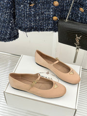PRADA 25S BALLERINAS IN NUDE SATIN