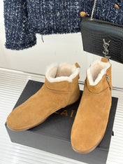 ALAIA 26S SNOW BOOTS IN LIGTH BROWN SUEDE AND WOOL