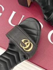 GUCCI 26S HIGH-HEELED SANDALS 120 MM IN BLACK CALFSKIN