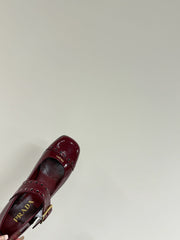 MARY JANE PUMPS IN BURGUNDY RED GLOSSY CALFSKIN