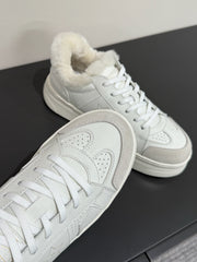 STAR SNEAKER WHITE CALFSKIN AND SUEDE CALFSKIN WITH SHEARLING LINING