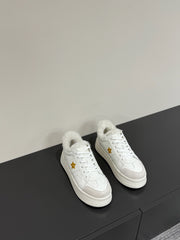 YELLOW STAR SNEAKER WHITE CALFSKIN AND SUEDE CALFSKIN WITH SHEARLING LINING