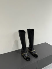 BELLE-D HEELED BOOT BLACK PATENT CALFSKIN