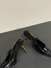 LEE SLINGBACK PUMPS 75 MM IN BLACK PATENT CALFSKIN